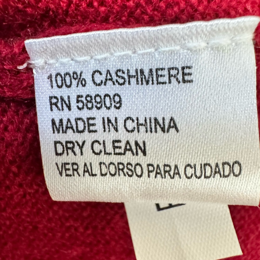 Alex Marie 100% Cashmere V-Neck Sweater Red Women’s Size Medium - Picture 7 of 10